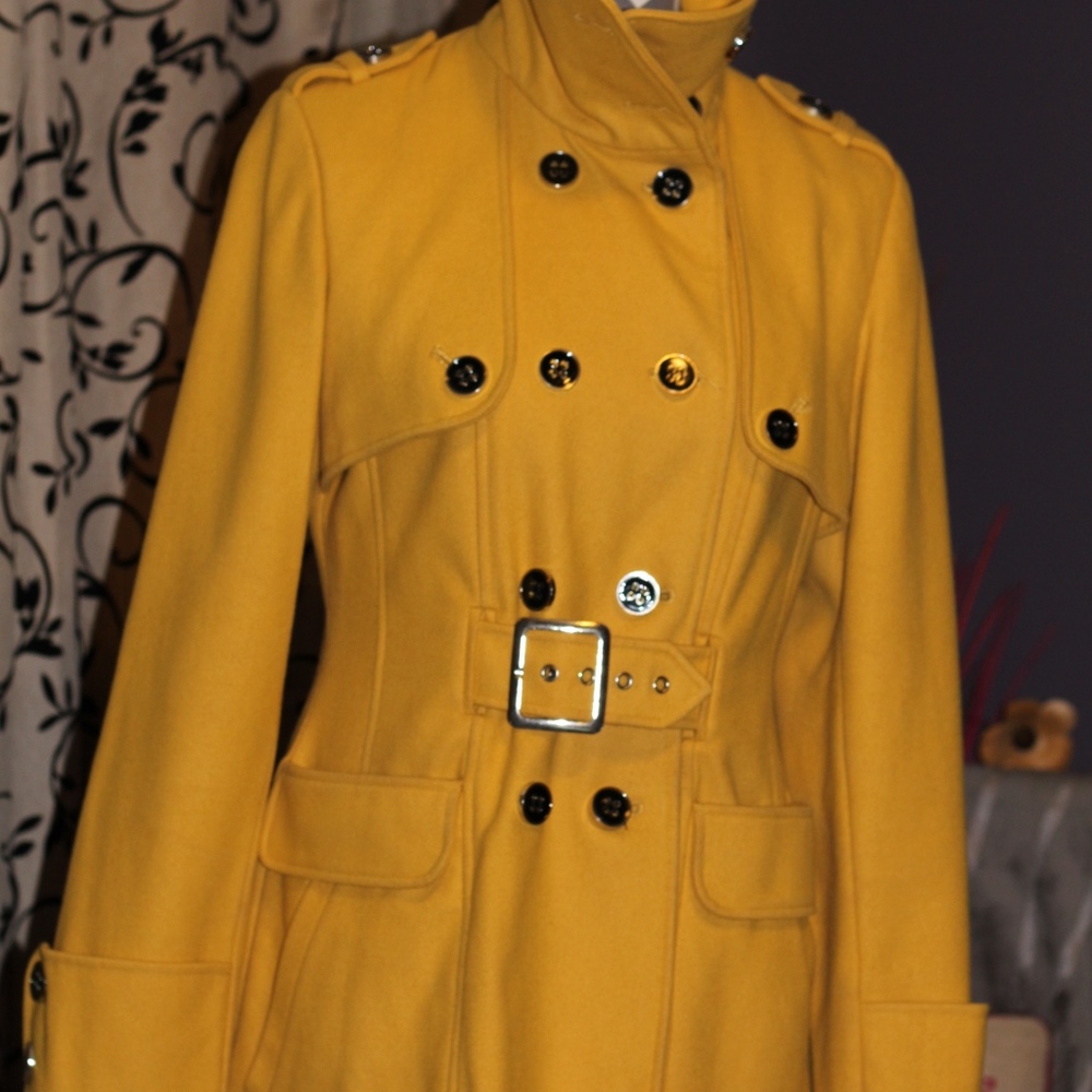 Mustard Yellow Wool(mix) Coat (Size Medium)